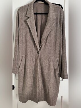 Melloday Women's lightweight Coatigan/herringbone Long Coat